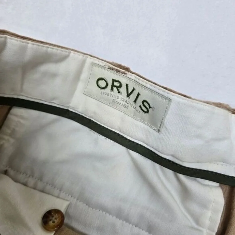 Orvis Corduroy Pants Mens 42x37 Unfinished Hem Tan Brown Chino‎ NEW